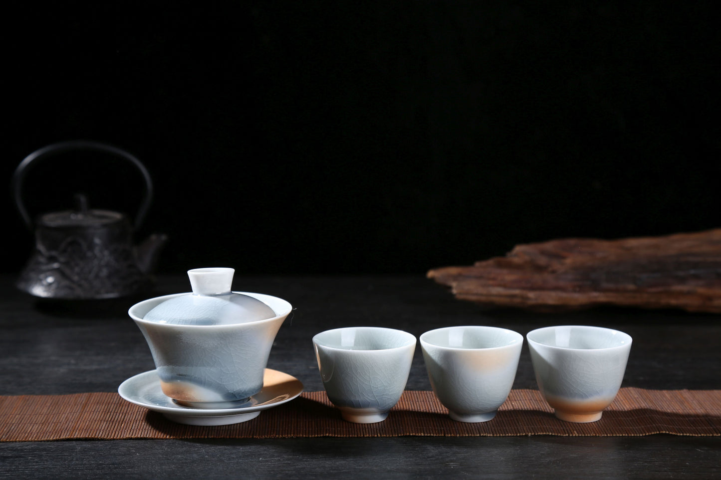 Desert and Sky Glazed Ceramic Gaiwan and Cups