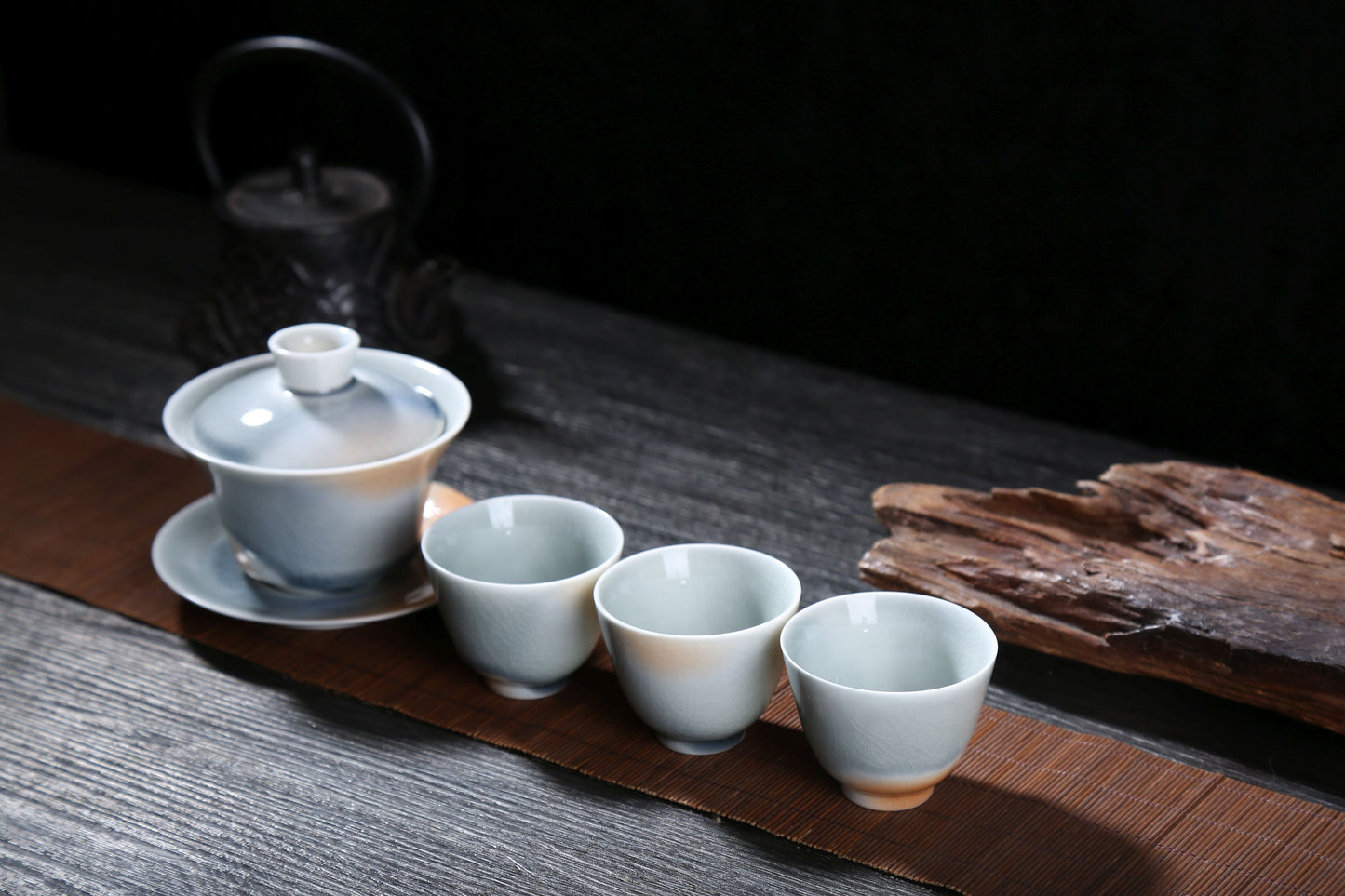 Desert and Sky Glazed Ceramic Gaiwan and Cups