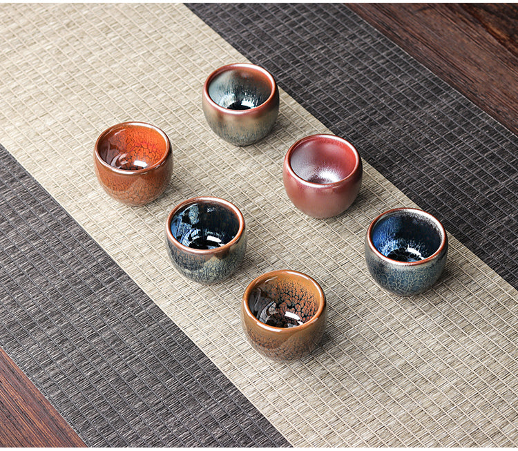 Jianzhan "Dragon Egg" Set of 6 Stoneware Cups