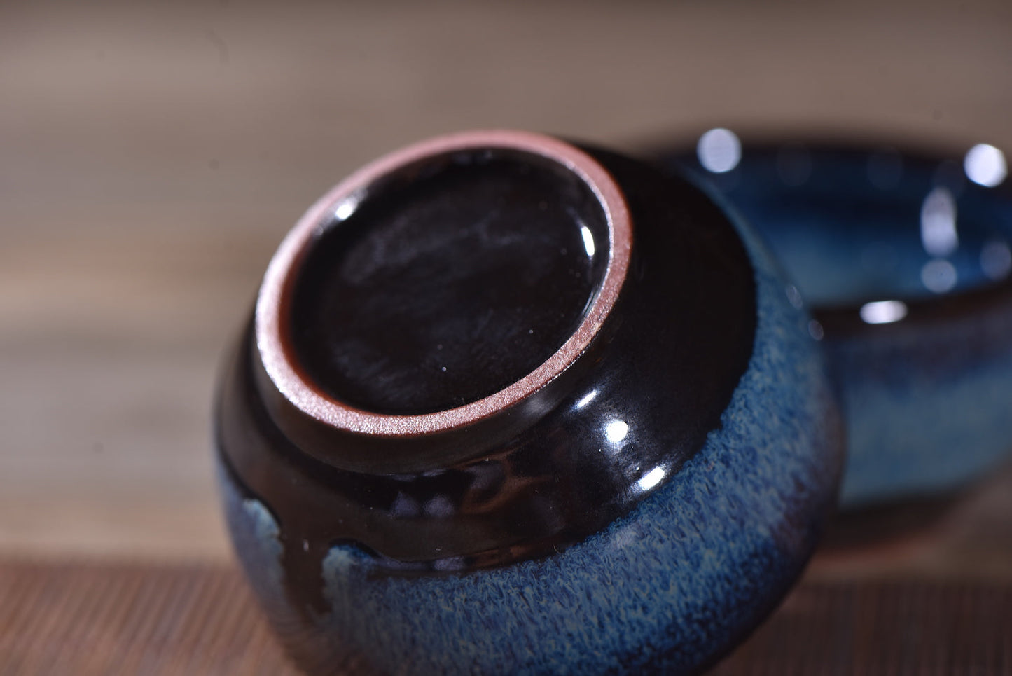 Cobalt Blue Gradient Glazed Tea Cups for Gong Fu Tea * Set of 2