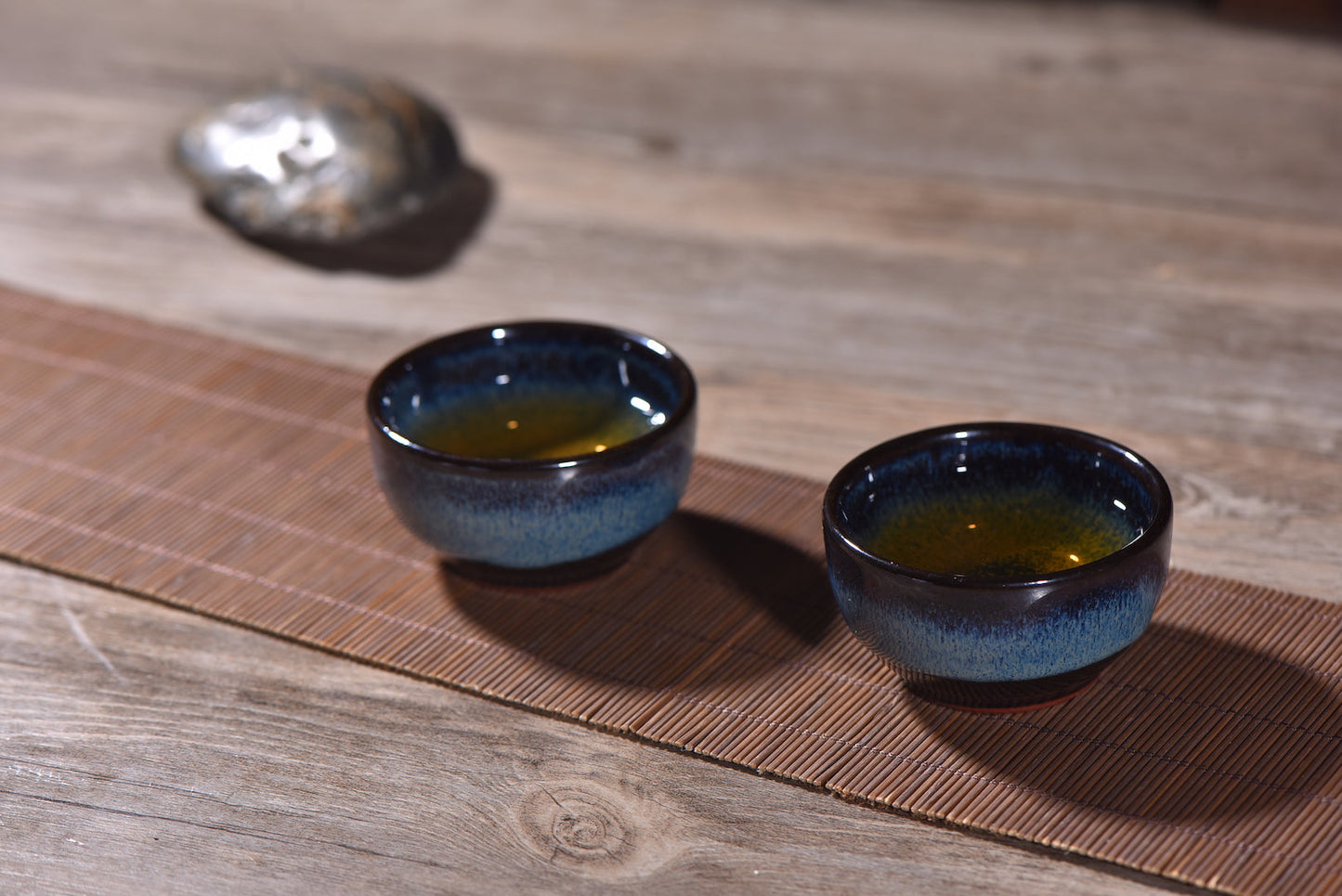 Cobalt Blue Gradient Glazed Tea Cups for Gong Fu Tea * Set of 2