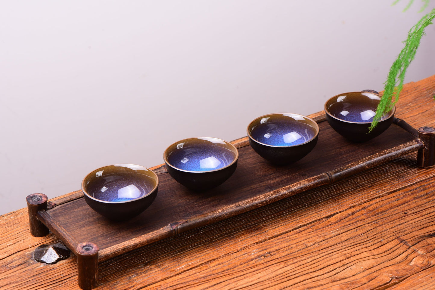 Blue Dragon Eye Tian Mu Glazed Ceramic Cups