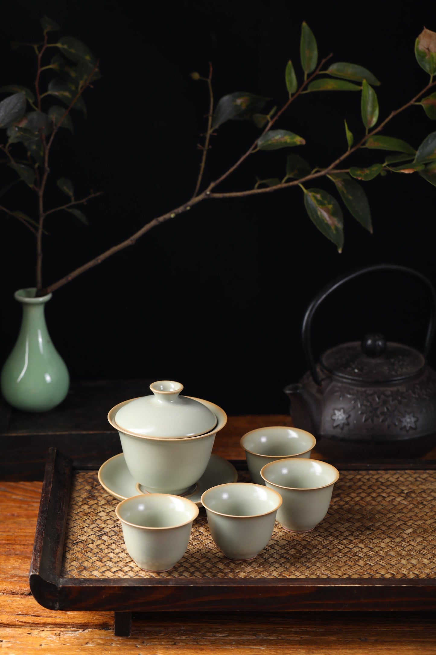 Ru Yao Celadon Gaiwan and Cups