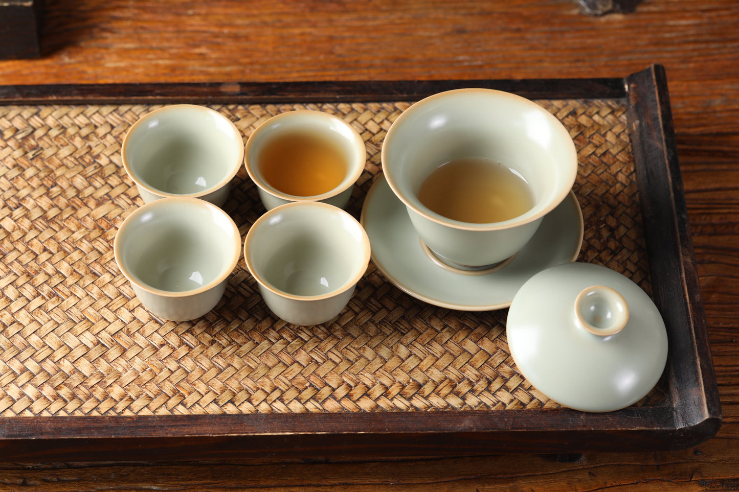 Ru Yao Celadon Gaiwan and Cups