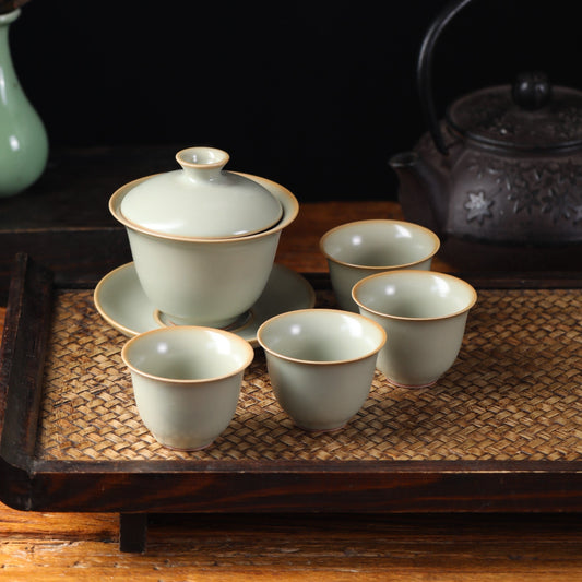 Ru Yao Celadon Gaiwan and Cups
