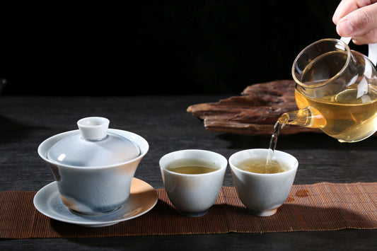 Desert and Sky Glazed Ceramic Gaiwan and Cups
