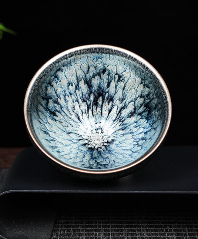 Jianzhan "Silver Blue Mudan" Stoneware Cup