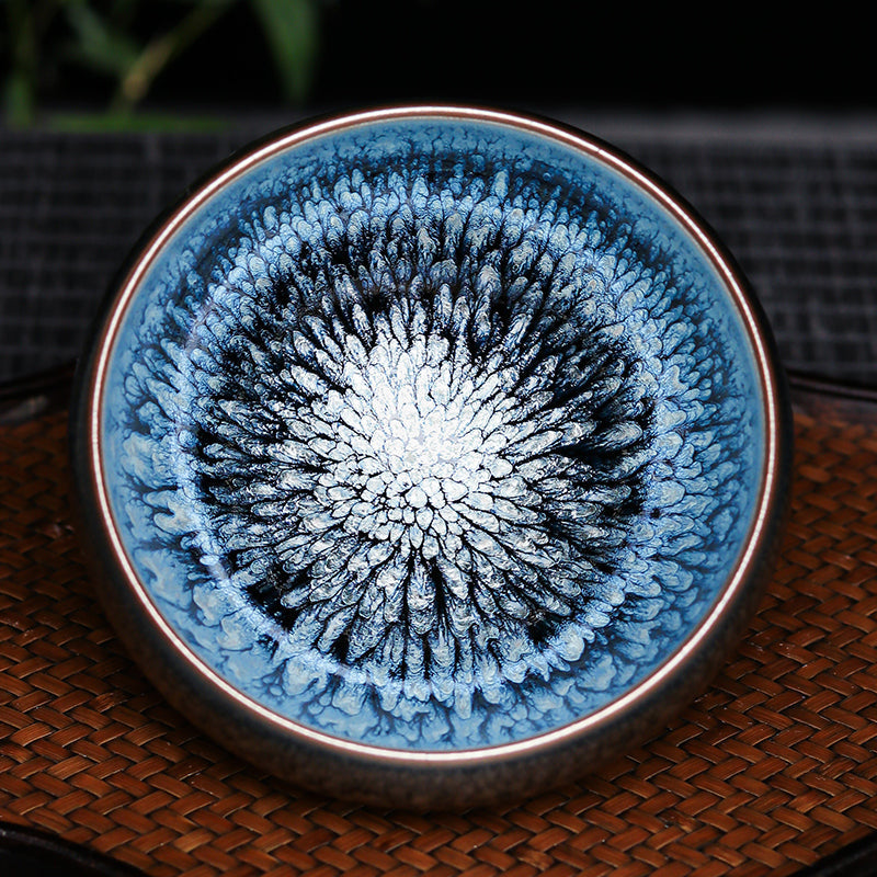 Jianzhan "Silver Blue Mudan" Stoneware Cup