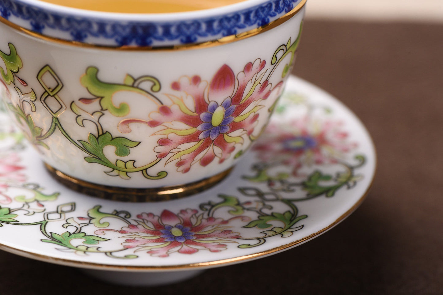 Foshan Qing Dynasty Style Mudan Flower Cup and Saucer * 60ml