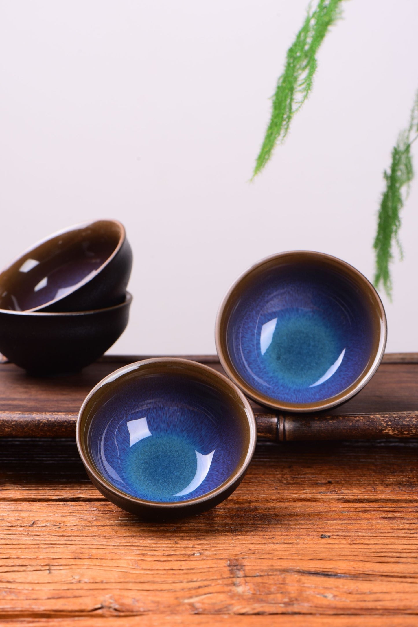 Blue Dragon Eye Tian Mu Glazed Ceramic Cups