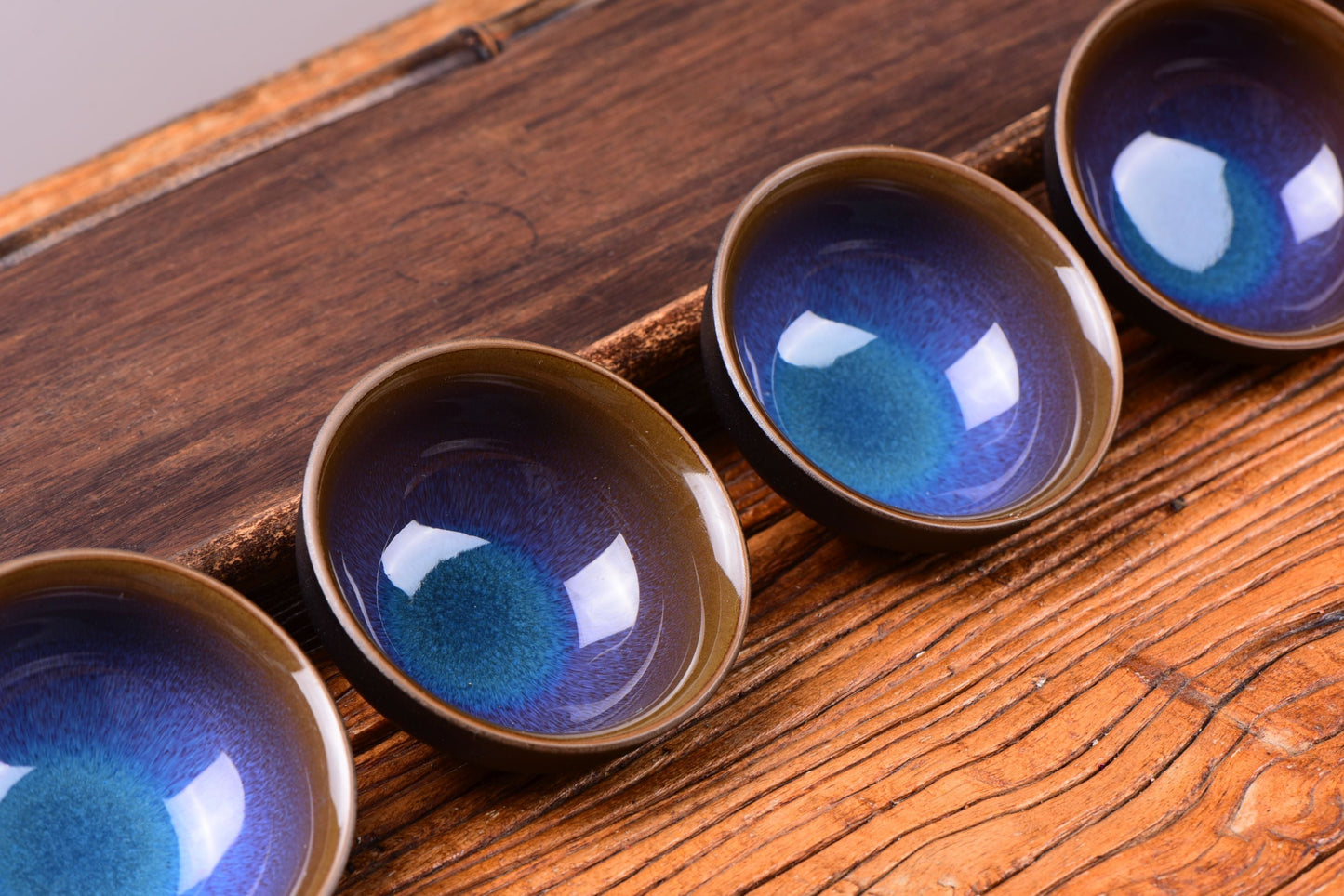 Blue Dragon Eye Tian Mu Glazed Ceramic Cups