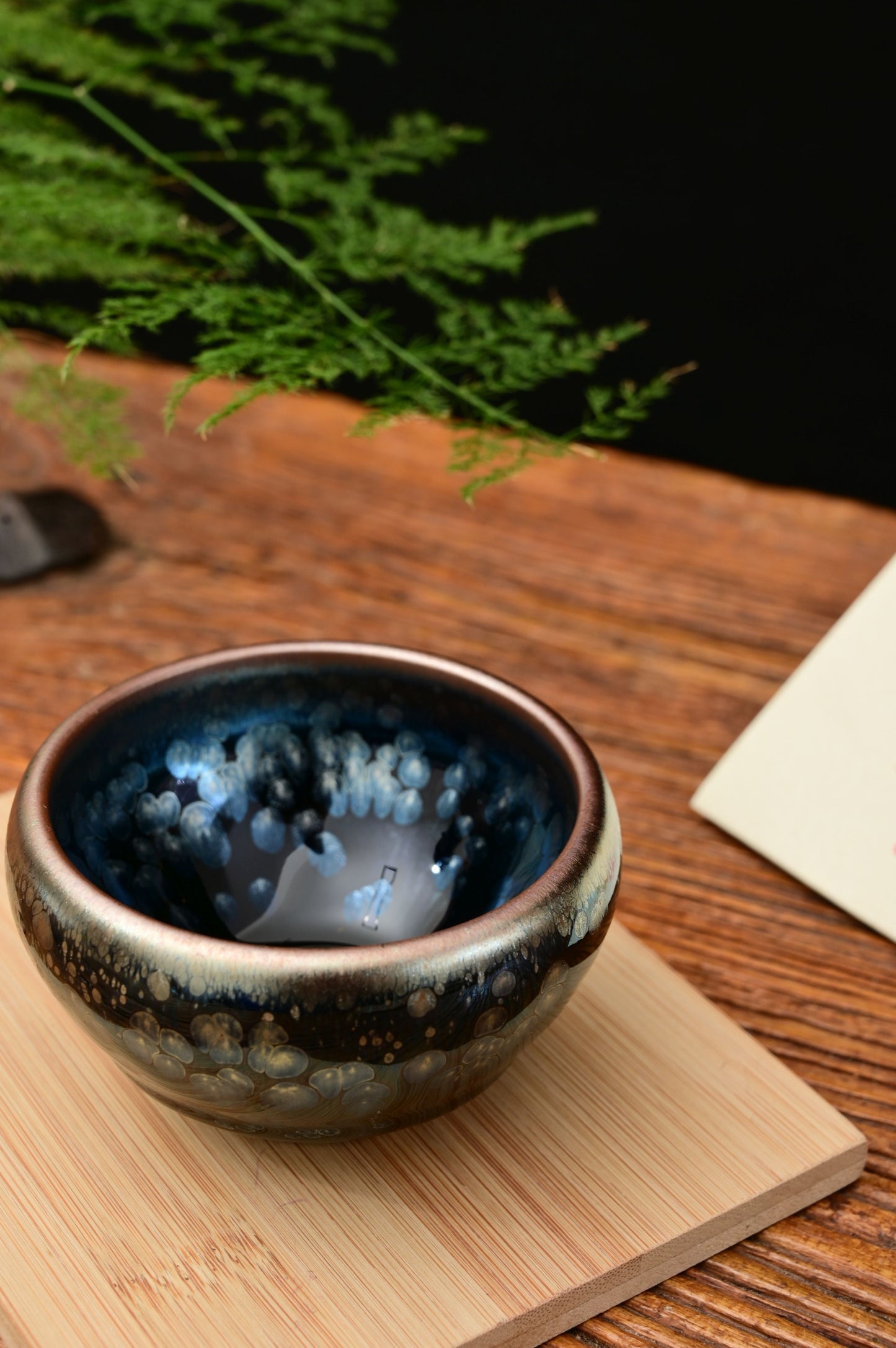 Jianzhan "Blue Plasma Orb" Stoneware Cup by Yu Qiong Qin