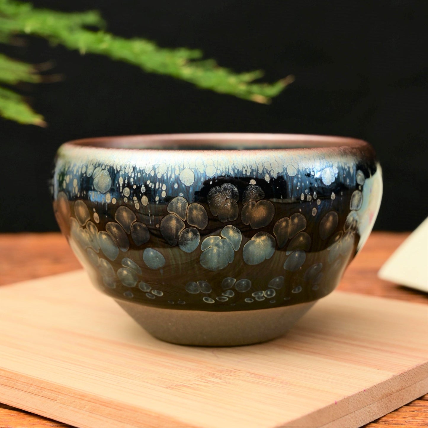 Jianzhan "Blue Plasma Orb" Stoneware Cup by Yu Qiong Qin