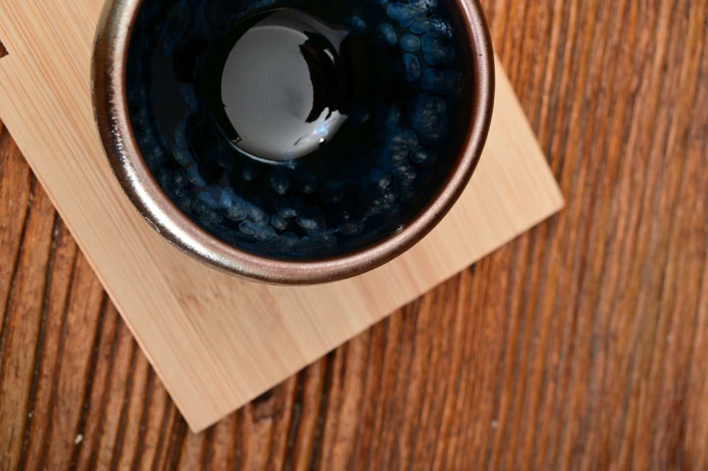 Jianzhan "Blue Plasma Orb" Stoneware Cup by Yu Qiong Qin