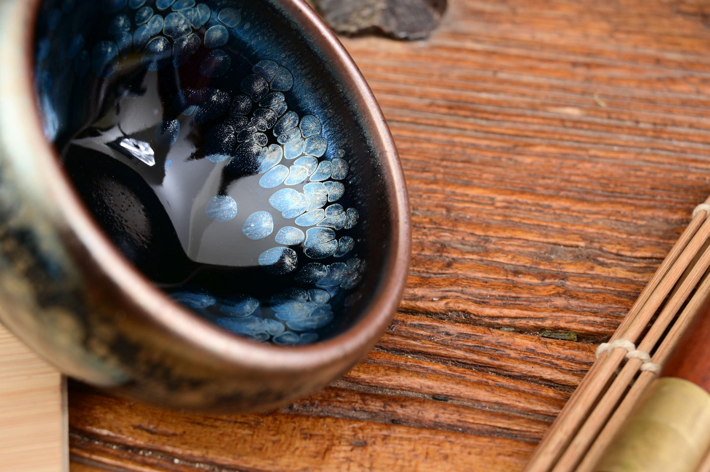 Jianzhan "Blue Plasma Orb" Stoneware Cup by Yu Qiong Qin