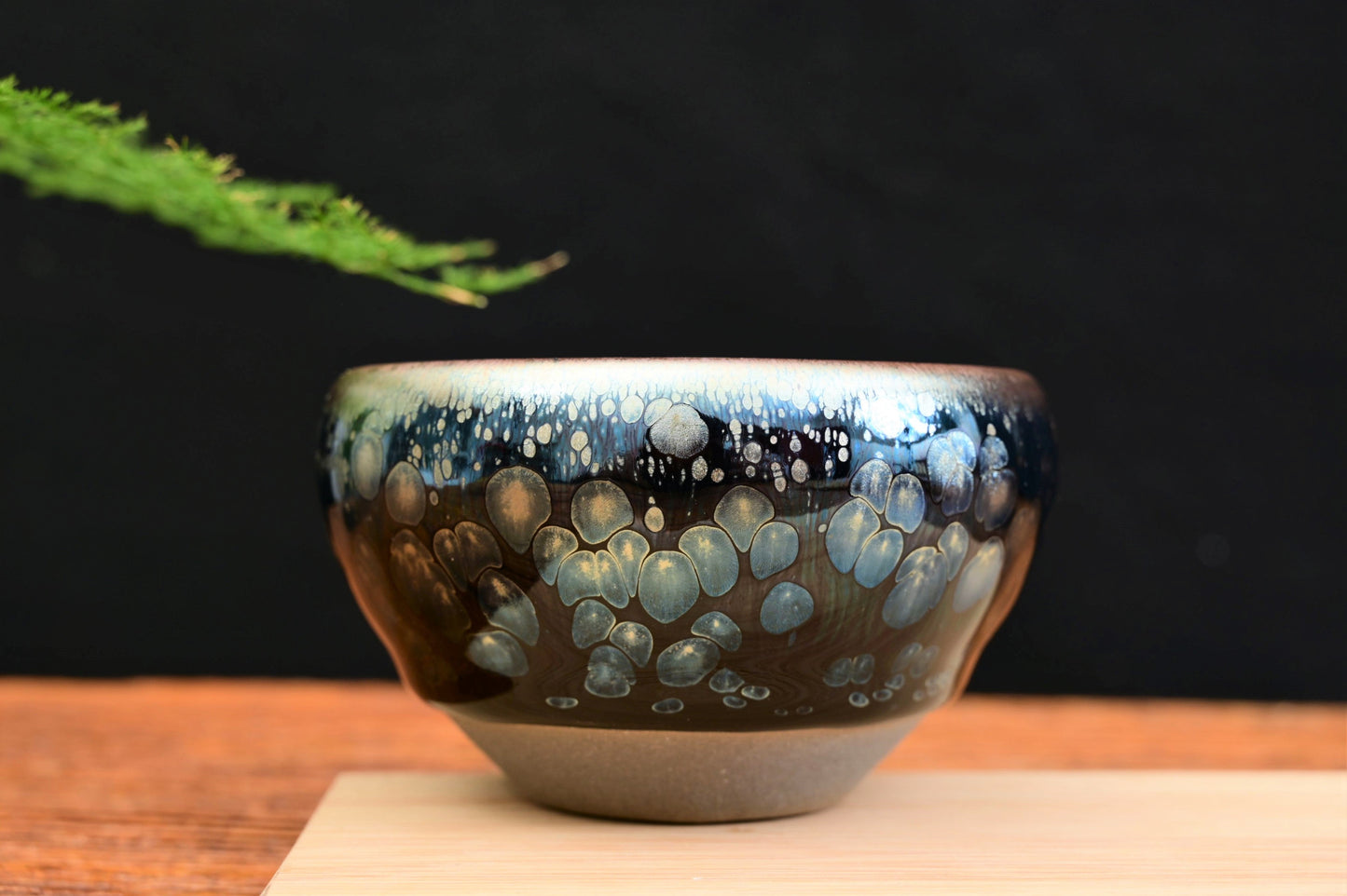 Jianzhan "Blue Plasma Orb" Stoneware Cup by Yu Qiong Qin