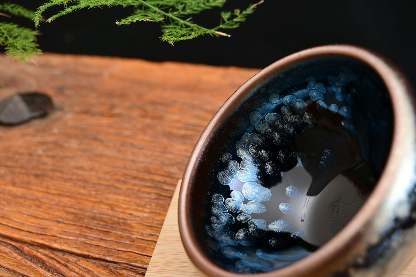 Jianzhan "Blue Plasma Orb" Stoneware Cup by Yu Qiong Qin