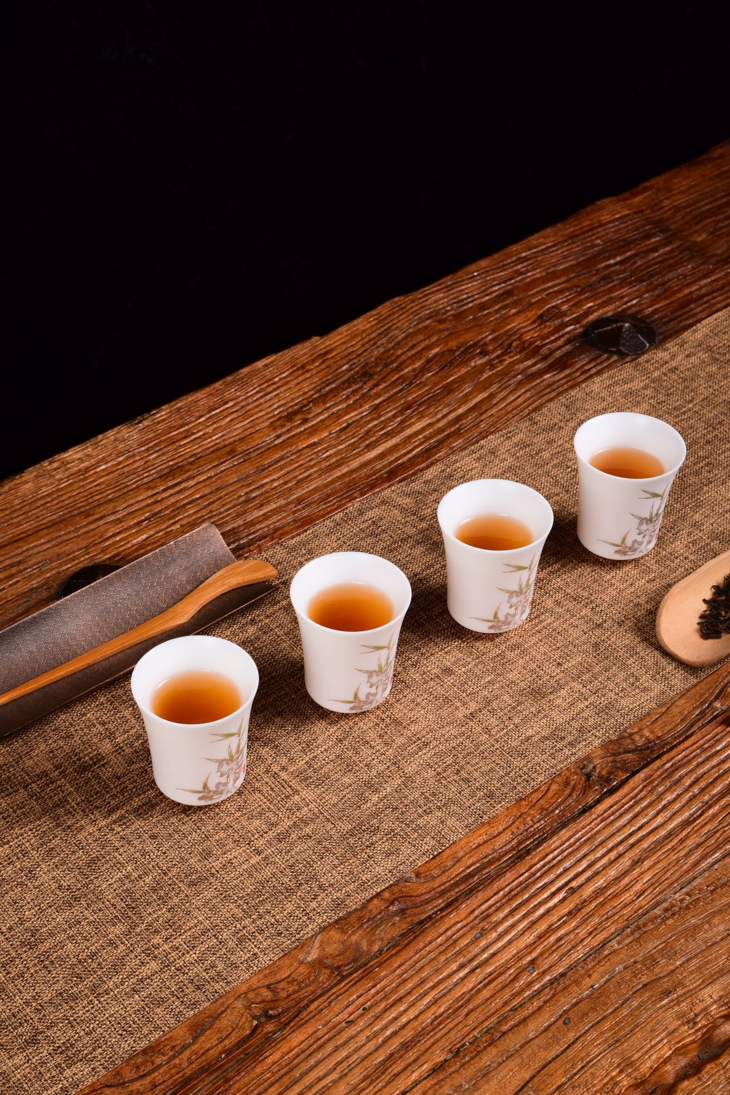 Bamboo and Taihu Limestone Motif Jingdezhen Porcelain Cup